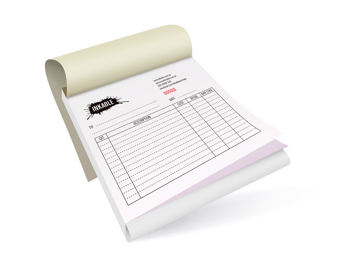 RECEIPT/ ORDER PAD PRINT NCR PERSONALISED DUPLICATE A5 INVOICE BOOK 